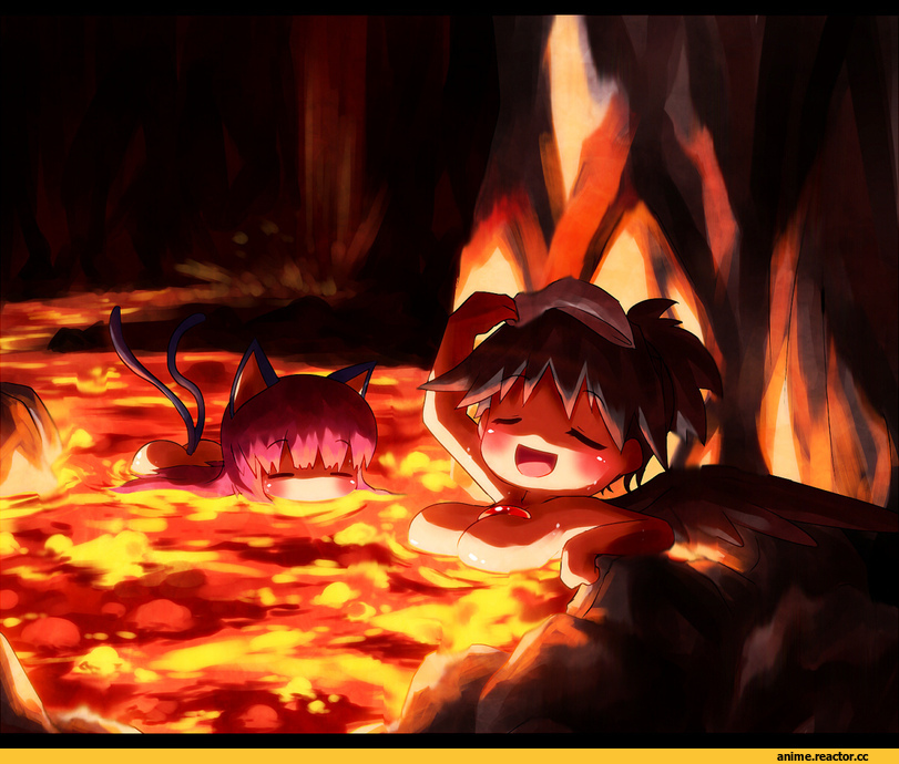 Touhou Project, Reiuji Utsuho, картинки, Rin Kaenbyou, Nekomata, Animal Ears, аниме
