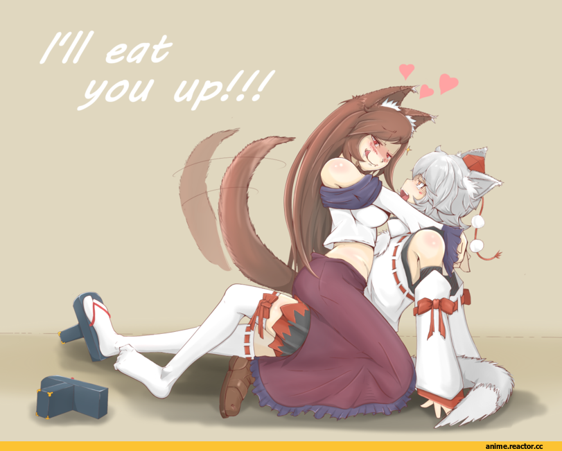 Touhou Project, Imaizumi Kagerou, Inubashiri Momiji, Cube85, юри, Animal Ears, Inumimi, Anime