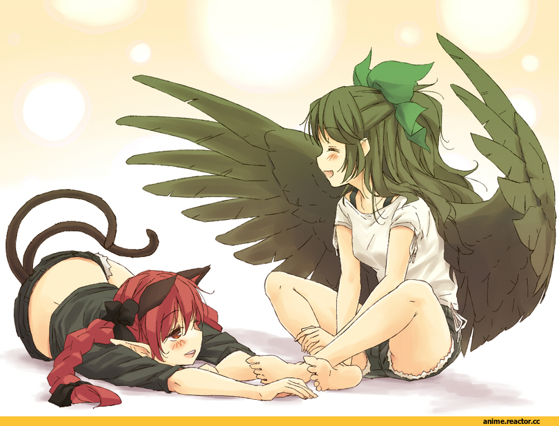 Touhou Project, Kaenbyou Rin, Reiuji Utsuho, Animal Ears, Nekomata, Anime