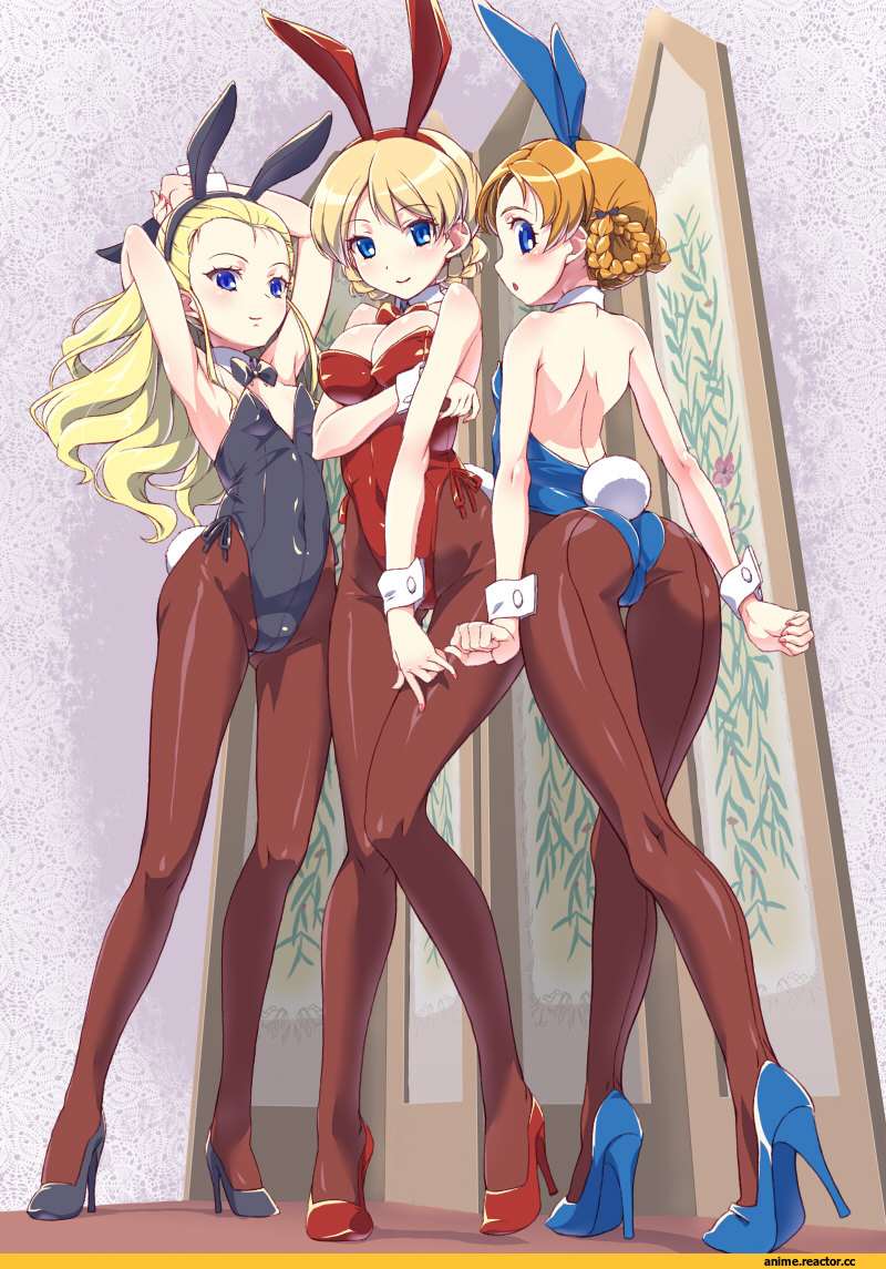 Girls und Panzer, Assam, Darjeeling, Orange Pekoe, Usagimimi, Animal Ears, Anime