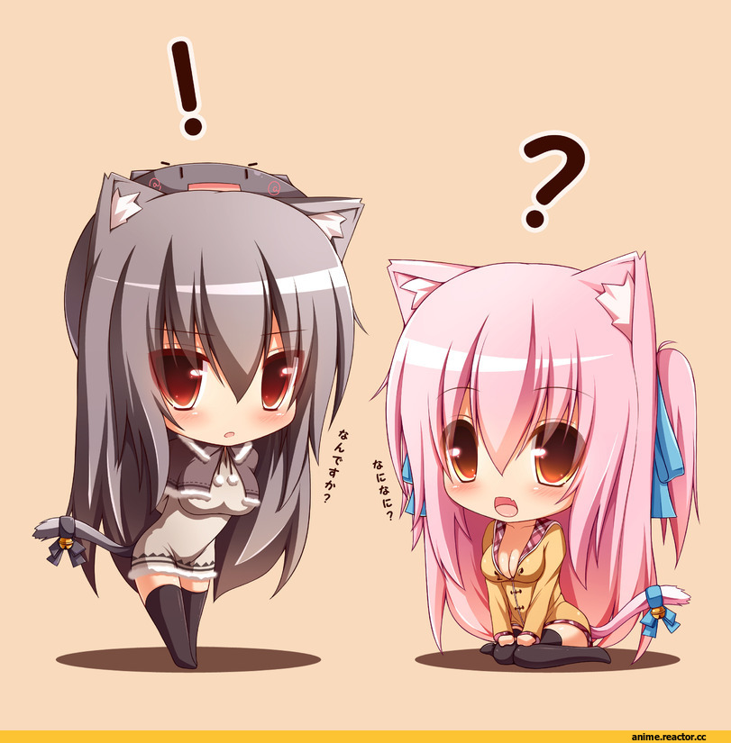chibi, Неко, Animal Ears, Anime