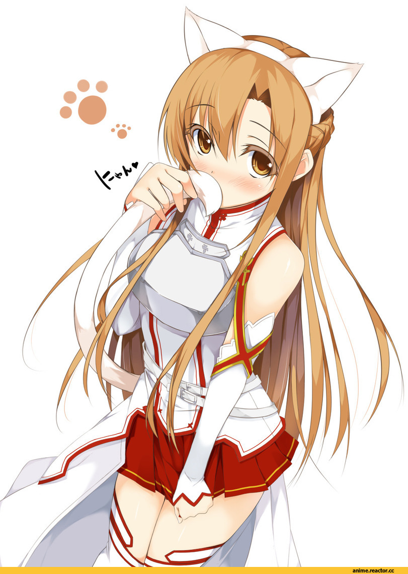 Sword Art Online, Yuuki Asuna, Неко, Animal Ears, Anime
