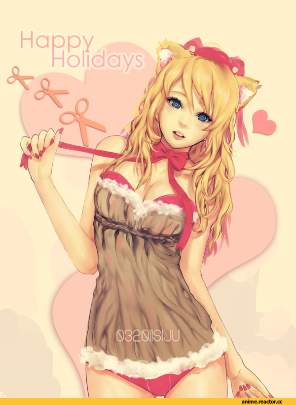 девушка, Неко, ы1пр, s1gh(artist), Animal Ears, Anime