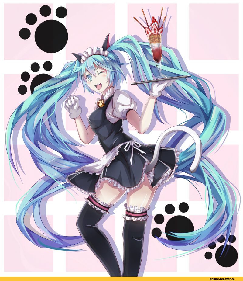 Vocaloid, Hatsune Miku, Неко, Animal Ears, Anime