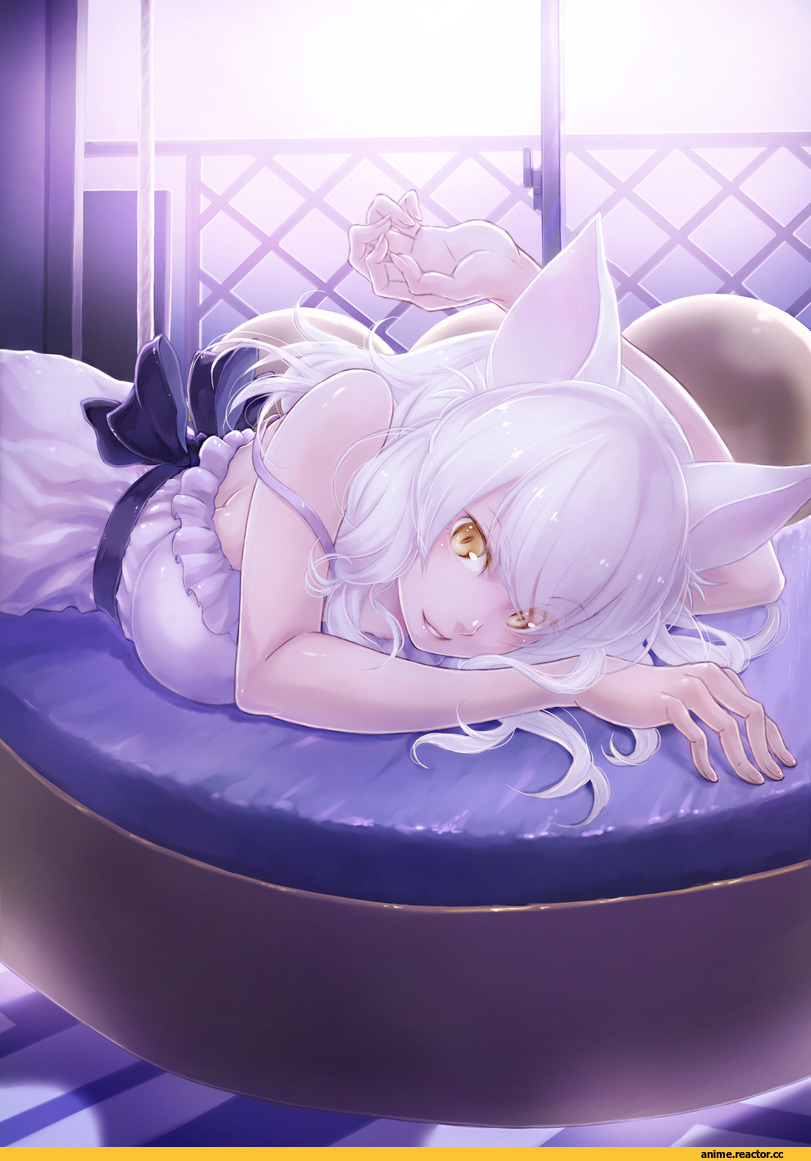 Monogatari, Black Hanekawa, Неко, Animal Ears, Anime