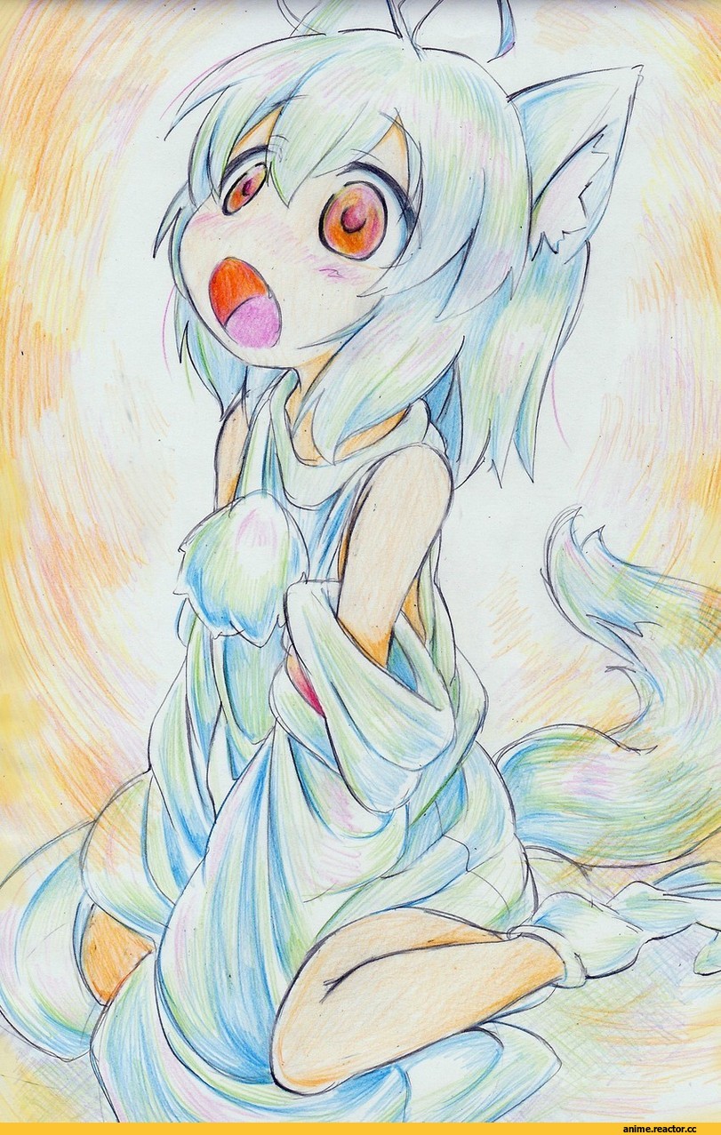 Touhou Project, Inubashiri Momiji, Рисунок карандашом, под катом еще, pantsu, Animal Ears, Inumimi, Anime