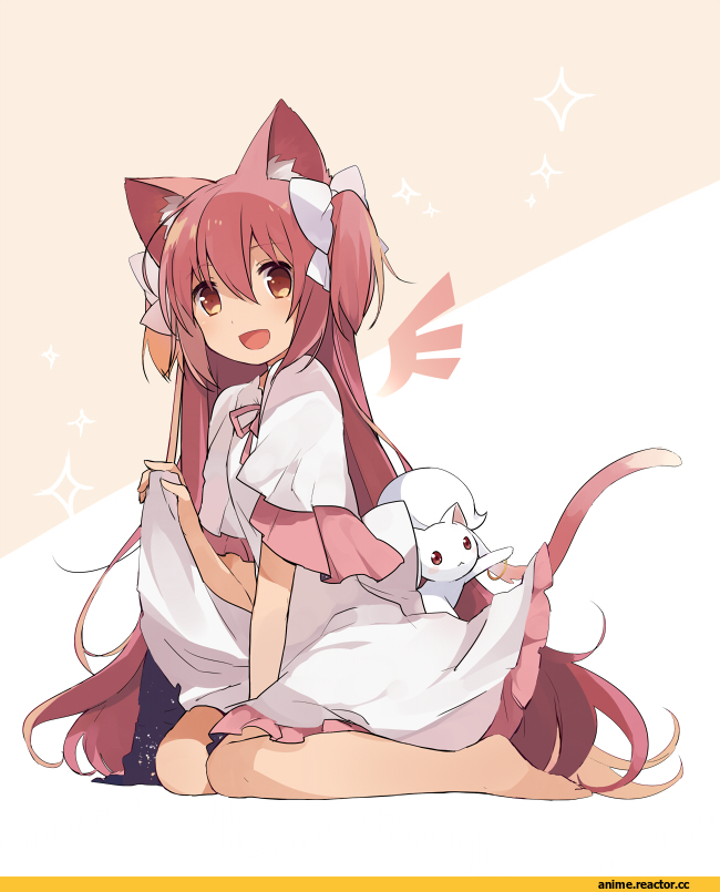 Mahou Shoujo Madoka Magica, ultimate madoka, Kyubey, Неко, Animal Ears, Anime