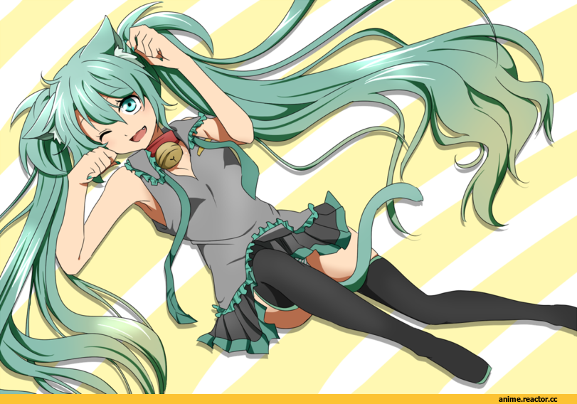 Vocaloid, Hatsune Miku, neko, Animal Ears, Anime