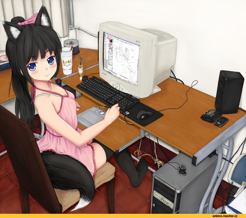 Anime Original, tenyoshi, Неко, Animal Ears, Anime