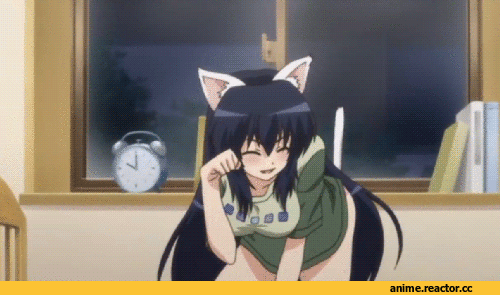 Anime Гифки, Omamori Himari, himari, neko, Animal Ears, Anime