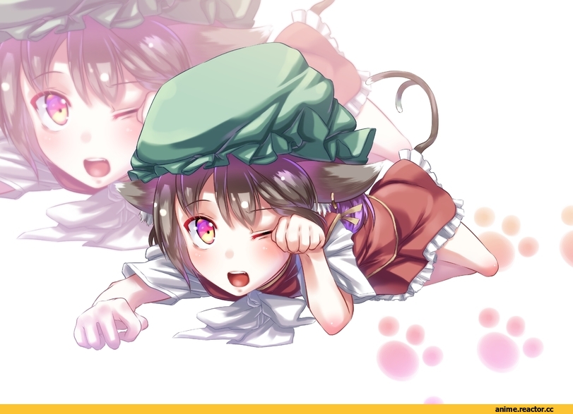 Chen, touhou, Nekomata, Animal Ears, Anime