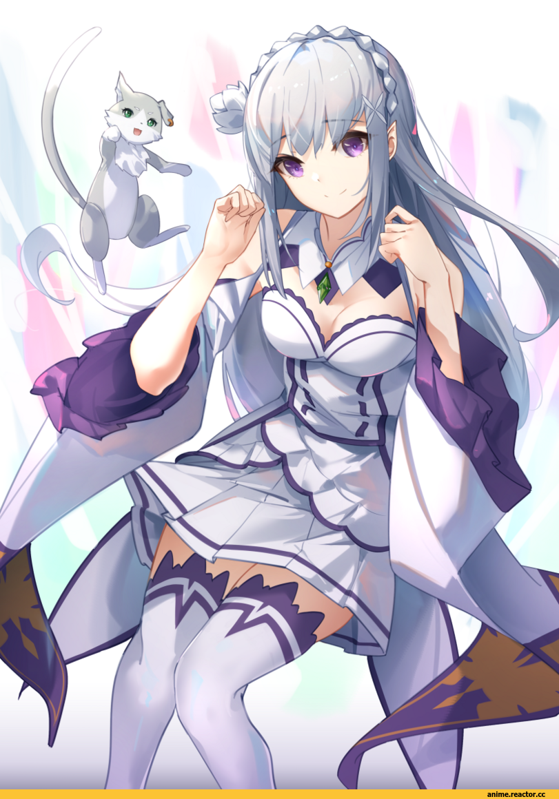 Anime Art, artist, Emilia (re zero), Re Zero Kara Hajimeru Isekai Seikatsu, Pack (re zero), faicha, Anime
