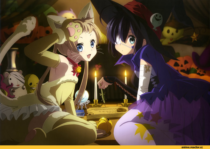 Chuunibyou demo koi ga Shitai!, Takanashi Rikka, Dekomori Sanae, Неко, Animal Ears, Anime