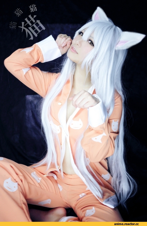Anime Cosplay, Monogatari (Series), Black Hanekawa, Неко, Animal Ears, Anime