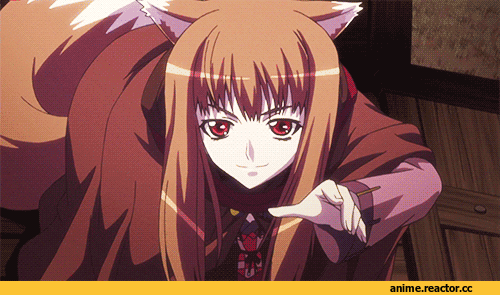 гифки, аниме гифка, Spice and Wolf, богиня, neko, Animal Ears, Inumimi, Anime