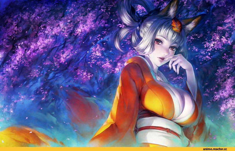 oboro muramasa, kongiku, Simosi, neko, Yukata, Kitsune, Animal Ears, Anime