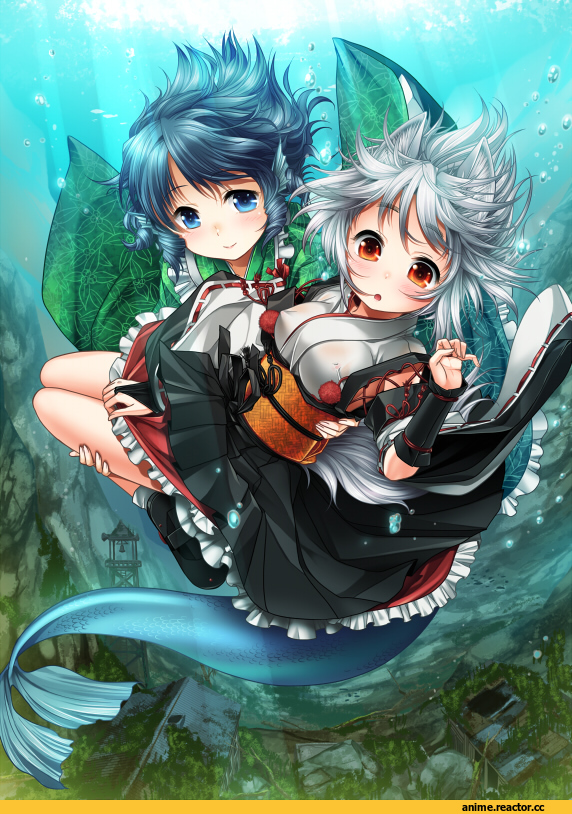 Inubashiri Momiji, Touhou Project, Wakasagihime, Animal Ears, Inumimi, Anime