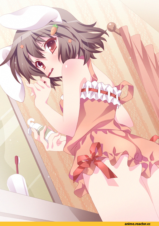 Inaba Tewi, Touhou Project, satomi hinako, no panties?, Usagimimi, Animal Ears, Anime