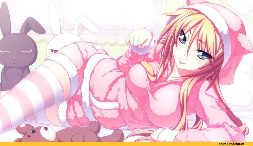 Неко, няша, Новый Год, Animal Ears, Anime Christmas, Anime