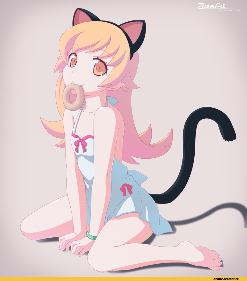 Oshino Shinobu, Monogatari (Series), kawaii, neko, Animal Ears, Anime