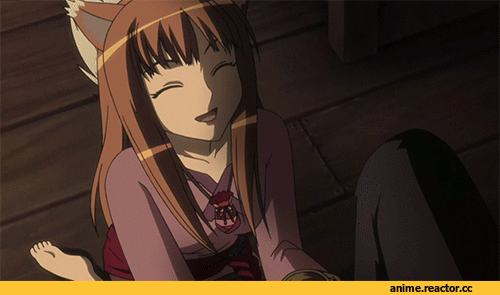 Anime Гифки, Spice and Wolf, Horo, под катом еще, Kemonomimi, Inumimi, Animal Ears, Anime