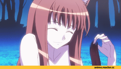 Horo, Spice and Wolf, Inumimi, Animal Ears, Anime Гифки, Anime