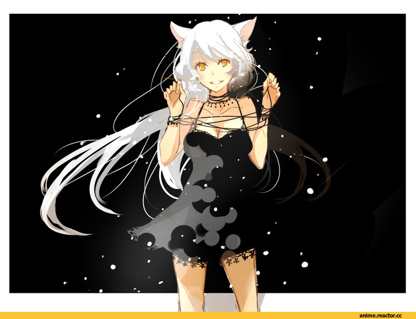 Black Hanekawa, Monogatari (Series), Неко, Animal Ears, Anime