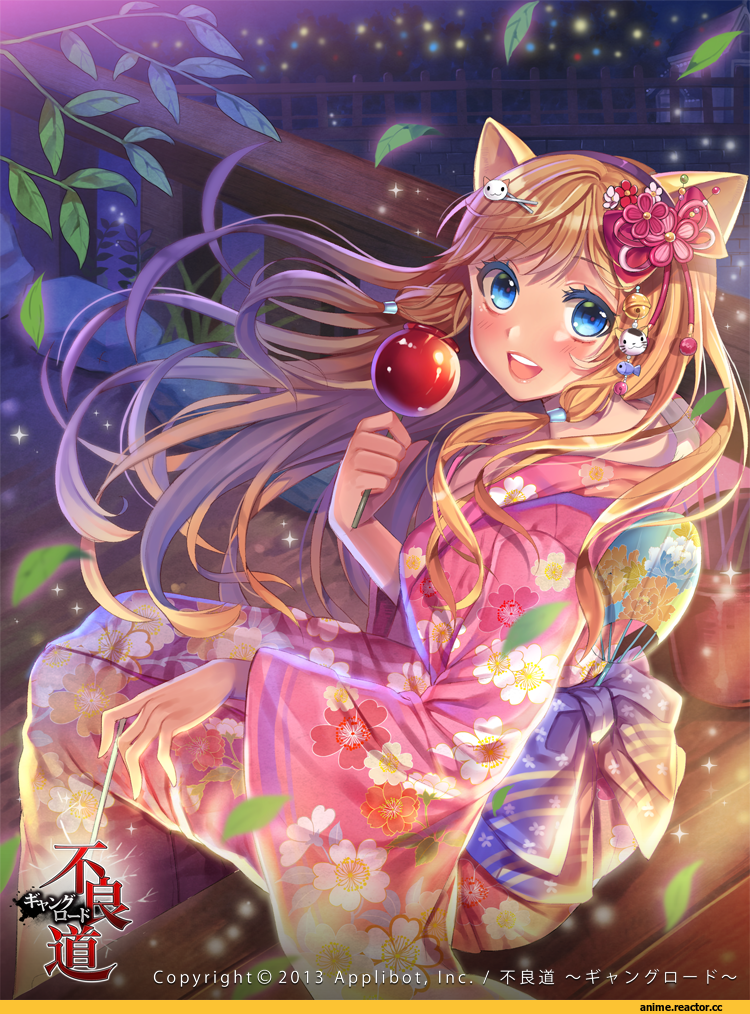 Anime Original, Animal Ears, Yukata, в комментах ещё одна, nekomimi, Anime