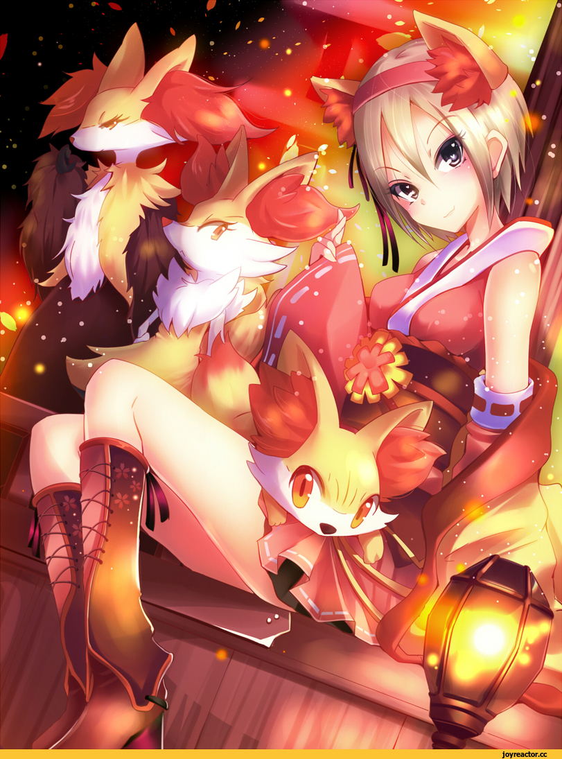 Pokémon, Nintendo, pokemon species, Fennekin, Delphox, Braixen, Animal Ears, Anime