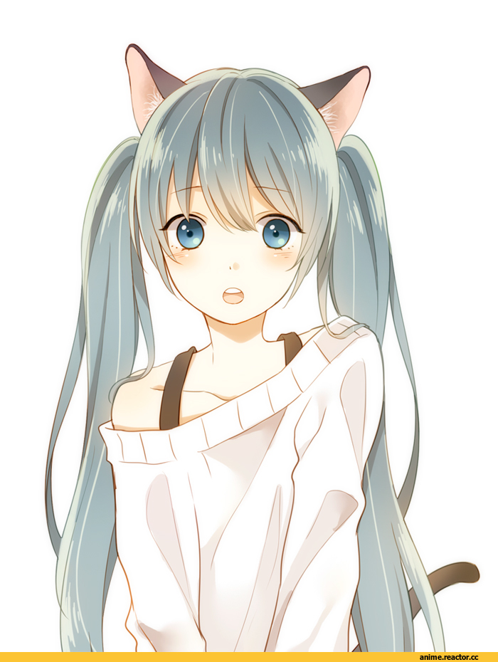 Hatsune Miku, Vocaloid, otototo, Неко, Animal Ears, Anime