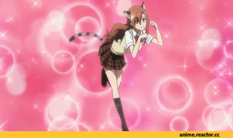 гифки, Seitokai Yakuindomo, shichijou aria, Неко, Animal Ears, Anime Гифки, Anime