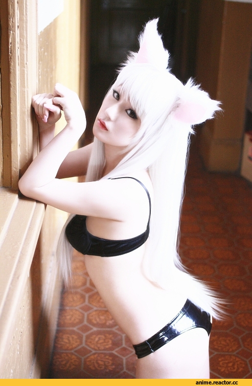 #Cosplay, разное, Anime Cosplay, Monogatari (Series), Black Hanekawa, Неко, Animal Ears, Anime