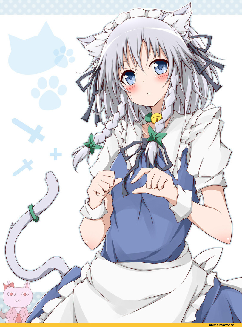 Touhou Project, Izayoi Sakuya, Неко, Animal Ears, Anime