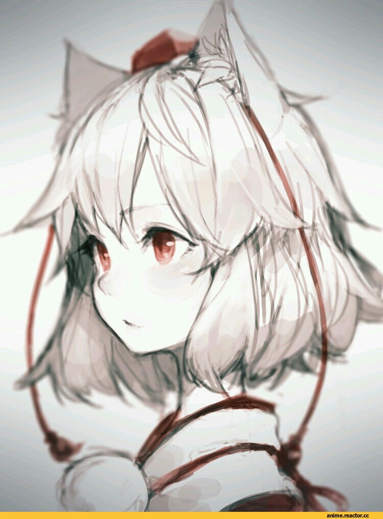junwool, Animal Ears, Inubashiri Momiji, Touhou Project, red eyes, Inumimi, Anime