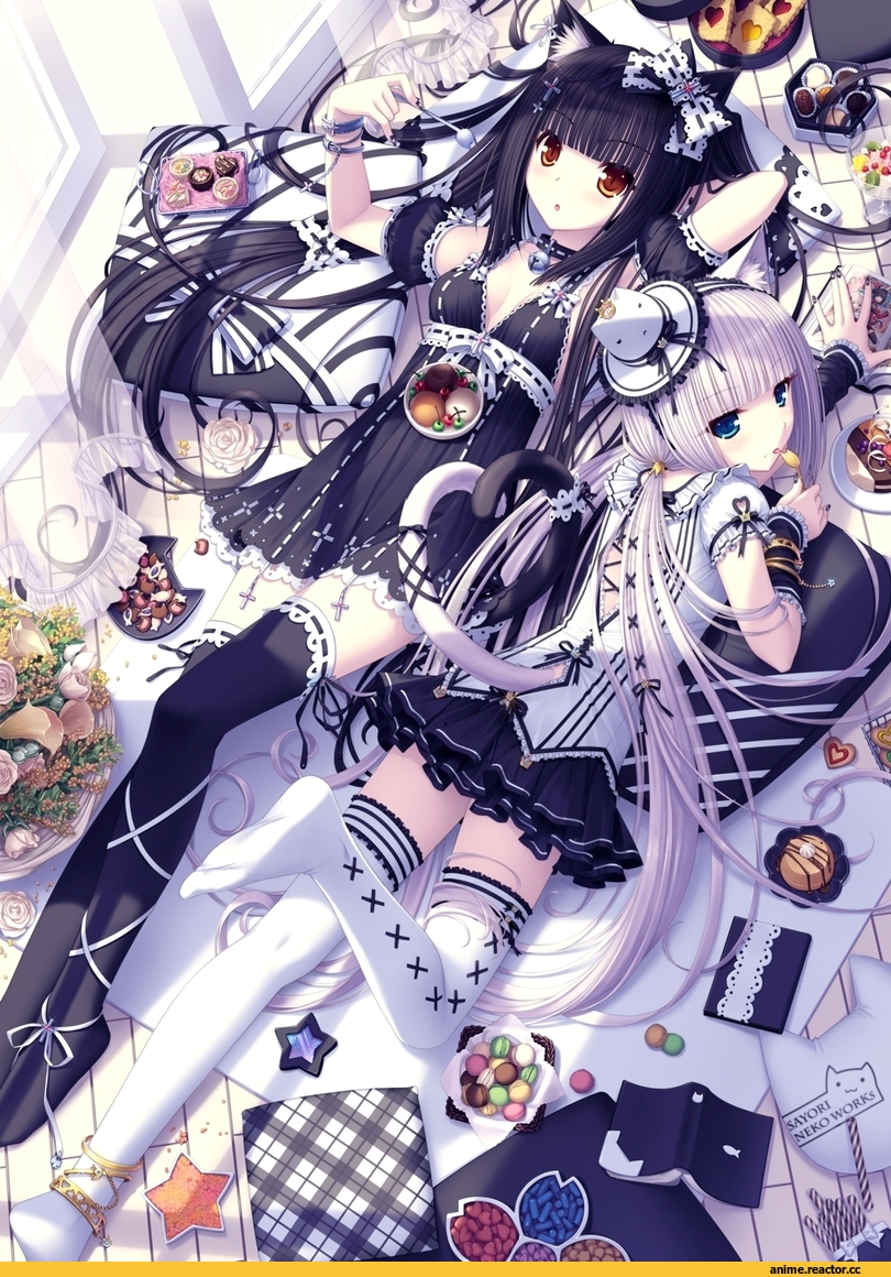 chocolat (sayori), vanilla (sayori), Sayori, Anime Original, Неко, Animal Ears, Anime