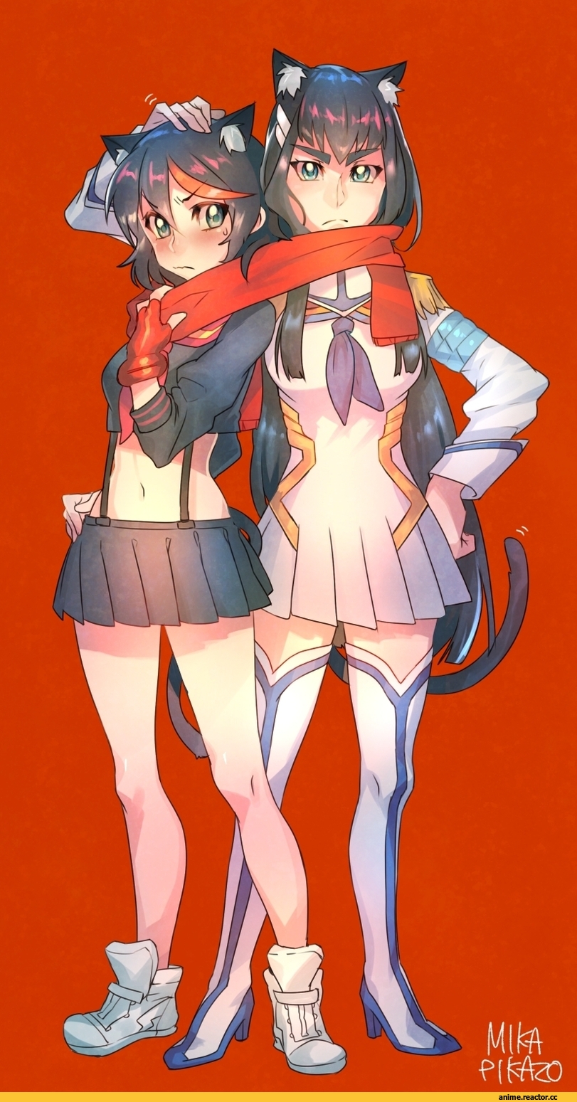Kill la Kill, Matoi Ryuuko, Kiryuuin Satsuki, Неко, Animal Ears, Anime