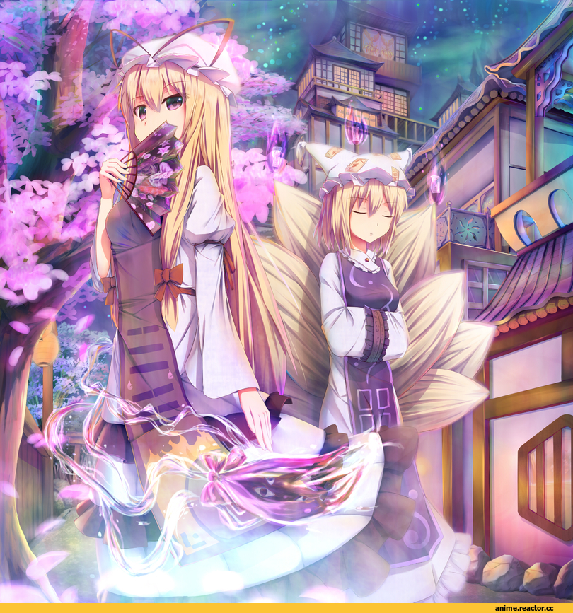 Touhou Project, Yakumo Yukari, Yakumo Ran, Kitsune, Animal Ears, Anime