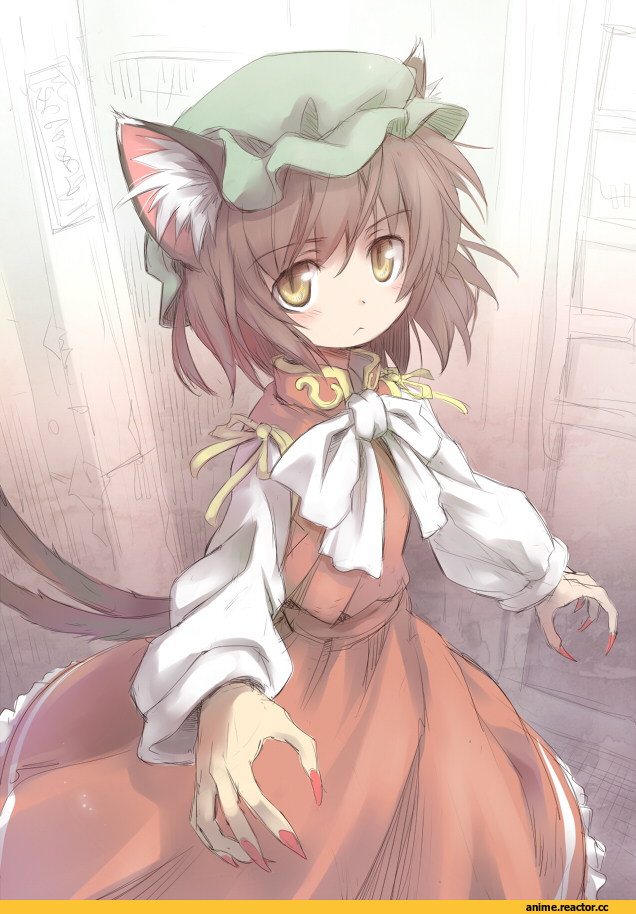 Touhou Project, Chen, Animal Ears, Nekomata, Anime
