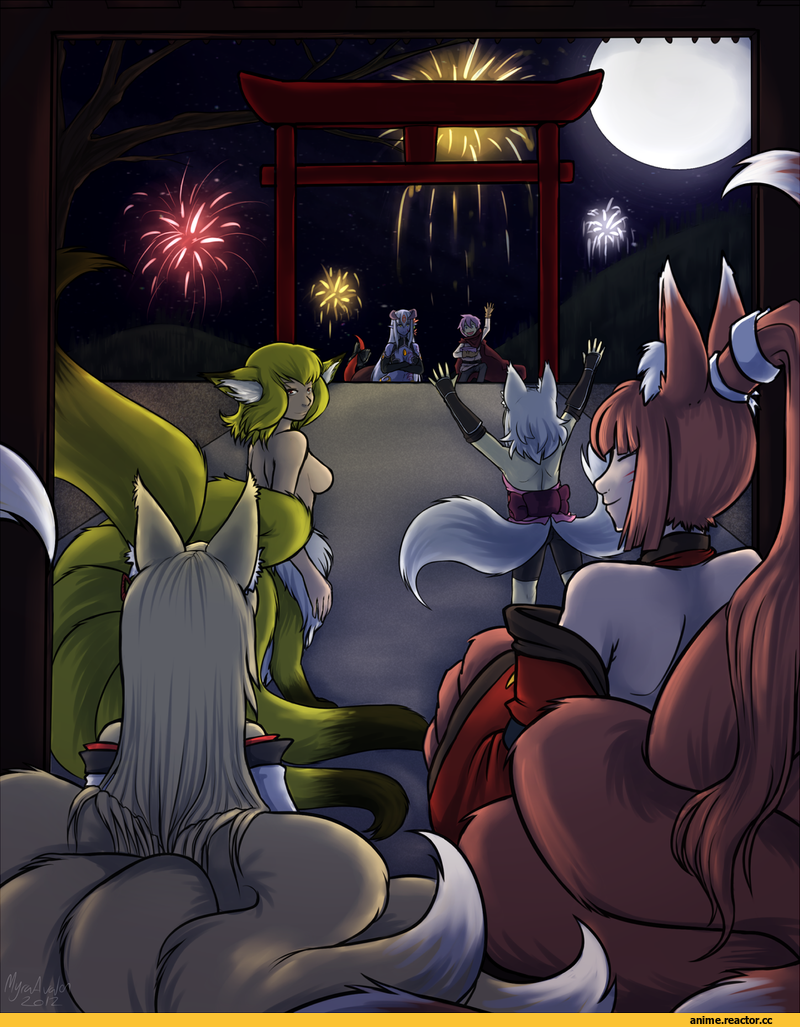 Anime Original, Anime Art, Alipheese Fateburn XVI, Luka, Tamamo, yao, Nanabi, Kitsune, Animal Ears, Lamia (Monster Girl Anime), Anime, Monster Girl (Anime), Monster Girl Quest