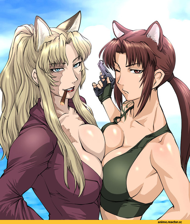 Black Lagoon, balalaika, Revy, Animal Ears, Balalaika (BL), Revi, Anime