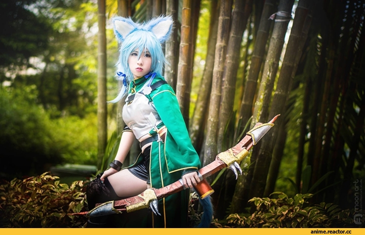 Anime Cosplay, #Cosplay, Sword Art Online, Sinon, Опасные Няшки, под катом еще, няша, nekomimi, Animal Ears, Anime Няши, Anime, разное