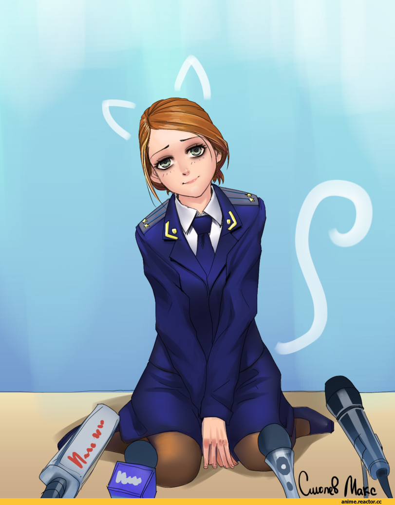 Animal Ears, natalia poklonskaya, прокурор-тян, nekomimi, Anime