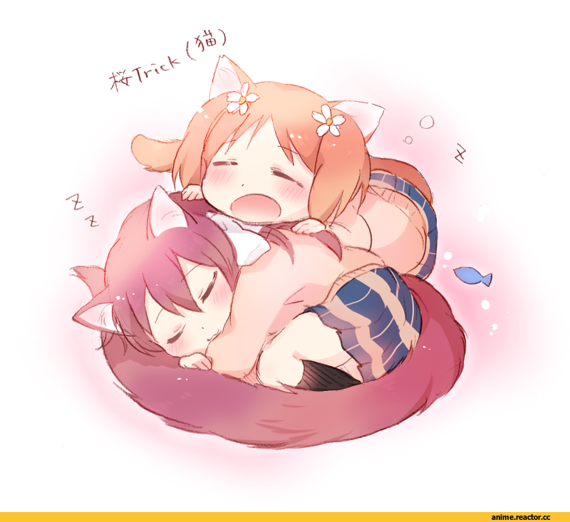 Sakura Trick, sonoda yuu, takayama haruka, Animal Ears, Неко, Anime
