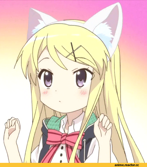 kin-iro mosaic, kujou karen, Animal Ears, anime gif, nekomimi, Anime