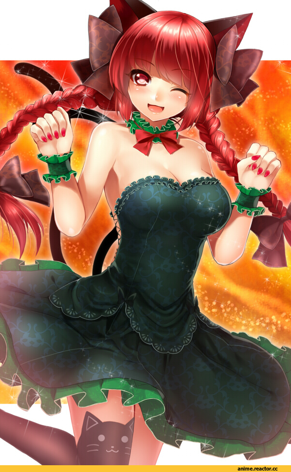 Touhou Project, Kaenbyou Rin, Animal Ears, Nekomata, Anime