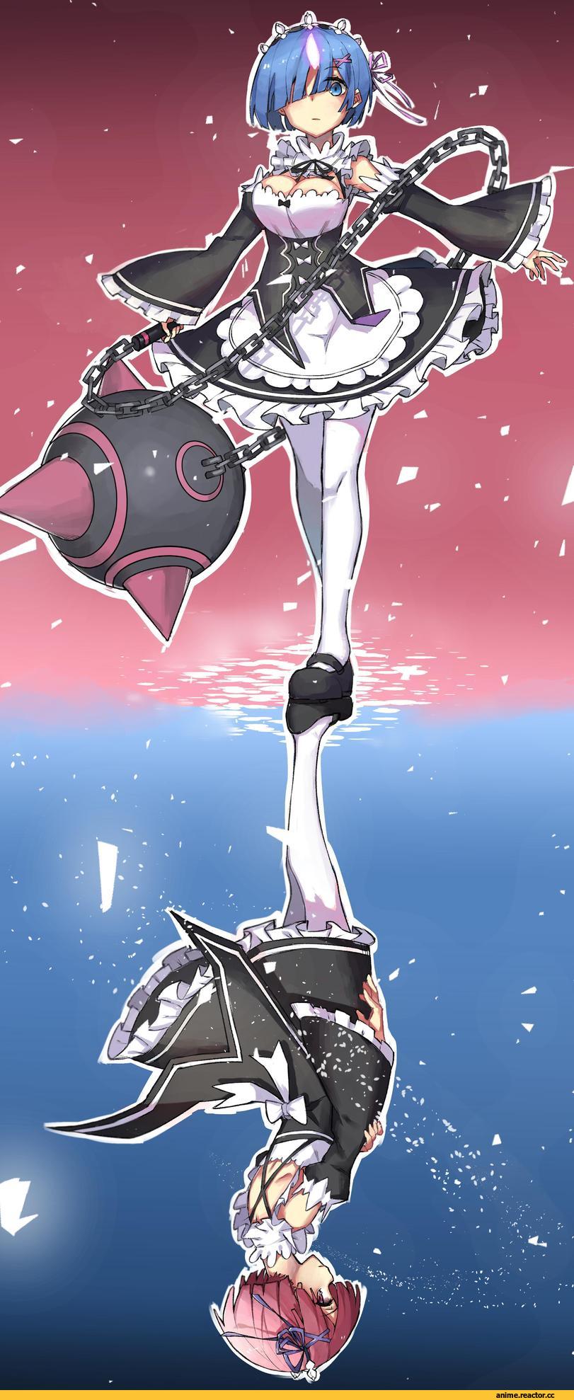 Re Zero Kara Hajimeru Isekai Seikatsu, Rem (re zero), Ram (Re Zero), wulazula, в комментариях ещё, Anime