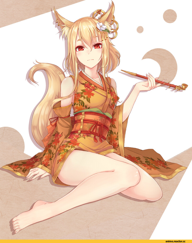 Anime Original, Animal Ears, Kitsune, Yukata, Anime