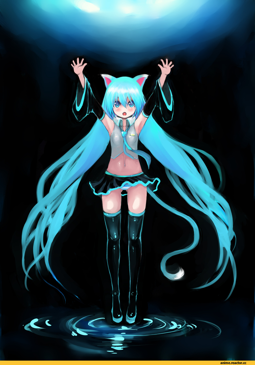 Vocaloid, Hatsune Miku, neko, Animal Ears, Anime