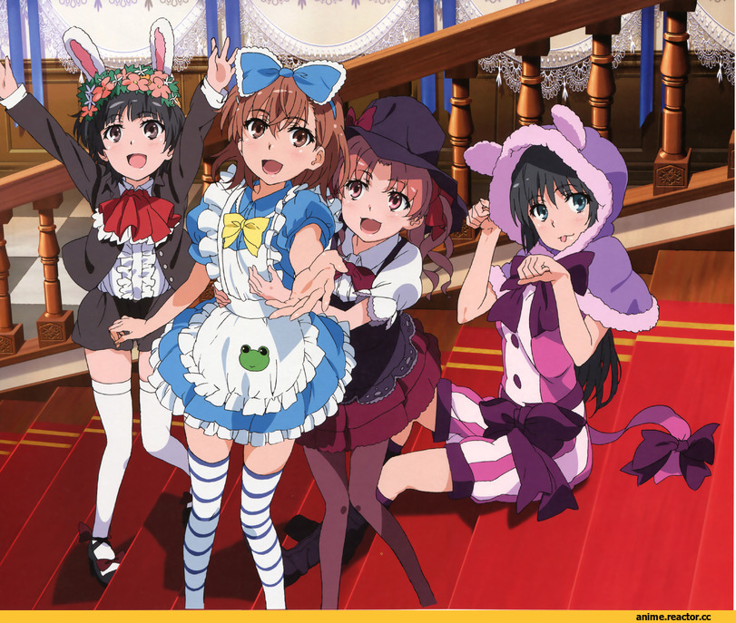 ToAru, Misaka Mikoto, Shirai Kuroko, Saten Ruiko, Uiharu Kazari, Usagimimi, Animal Ears, Anime