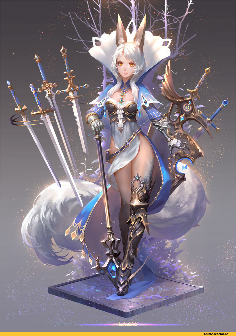 Pixiv Fantasia Fallen Kings, Anime Original, fom (lifotai), Animal Ears, Kitsune, Anime